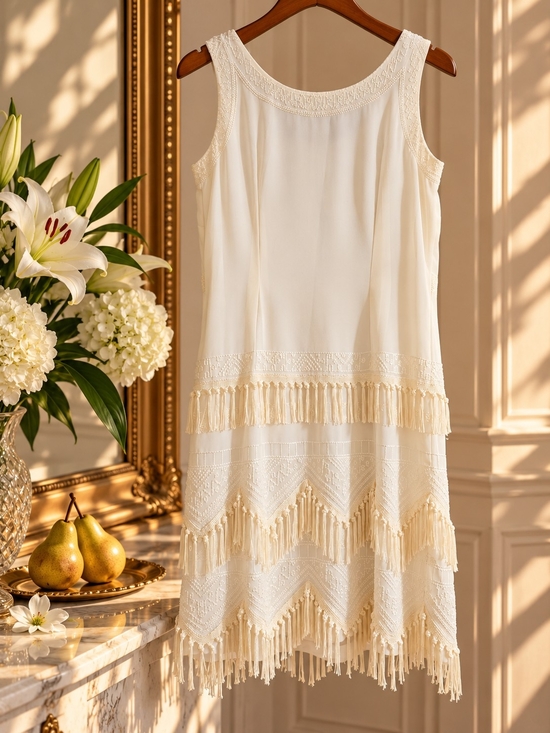 French Connection Dresses & Skirts - Art Deco Beaded Fringe Mini Dress • Gatsby Flapper Style •French Connection
